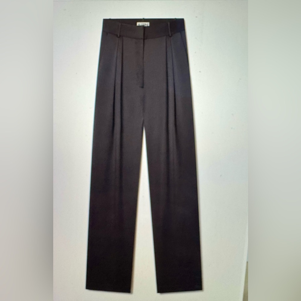Eterne Black Tailored Wide-Leg Trousers